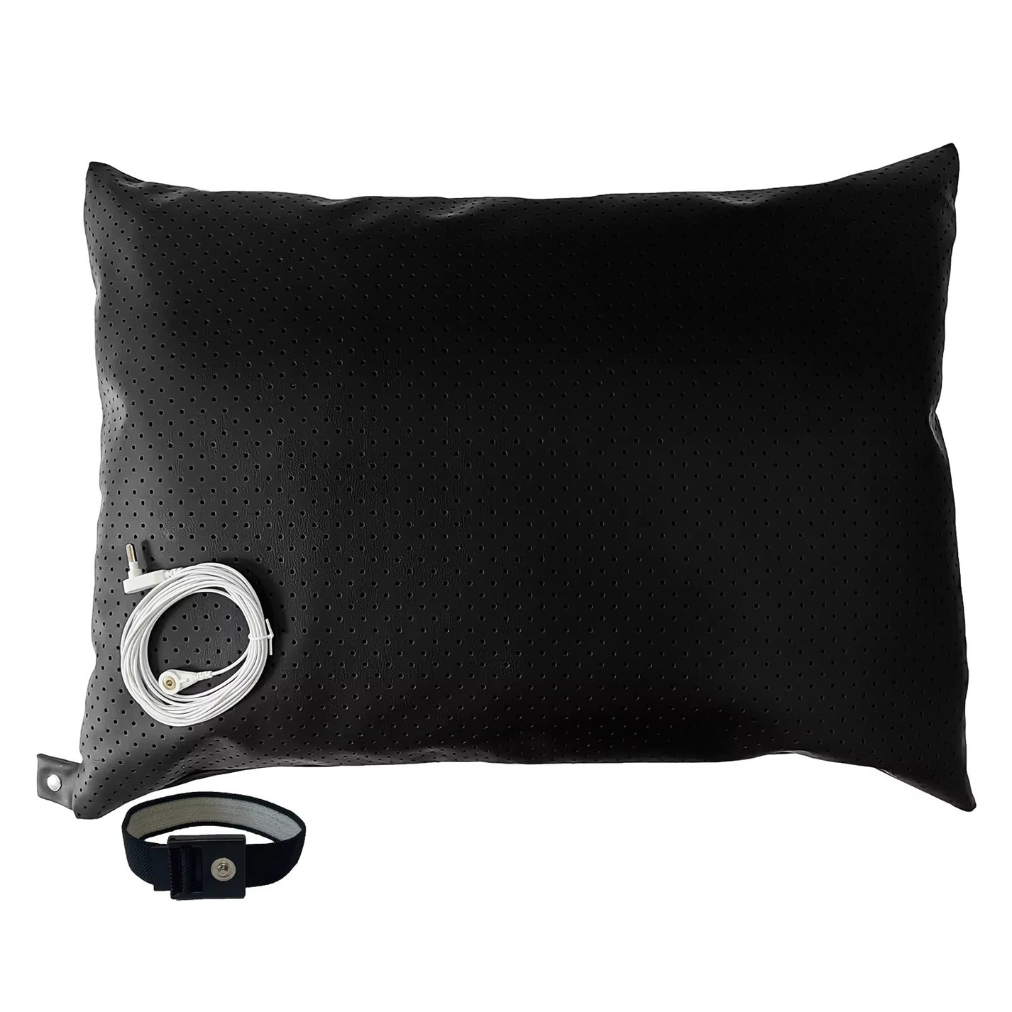 Grounding pillow cover for indoor earthing during sleep and rest