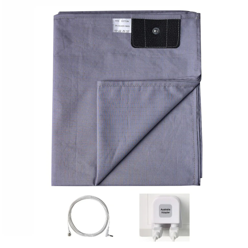Organic cotton grounding bed sheet for indoor earthing and overnight rest